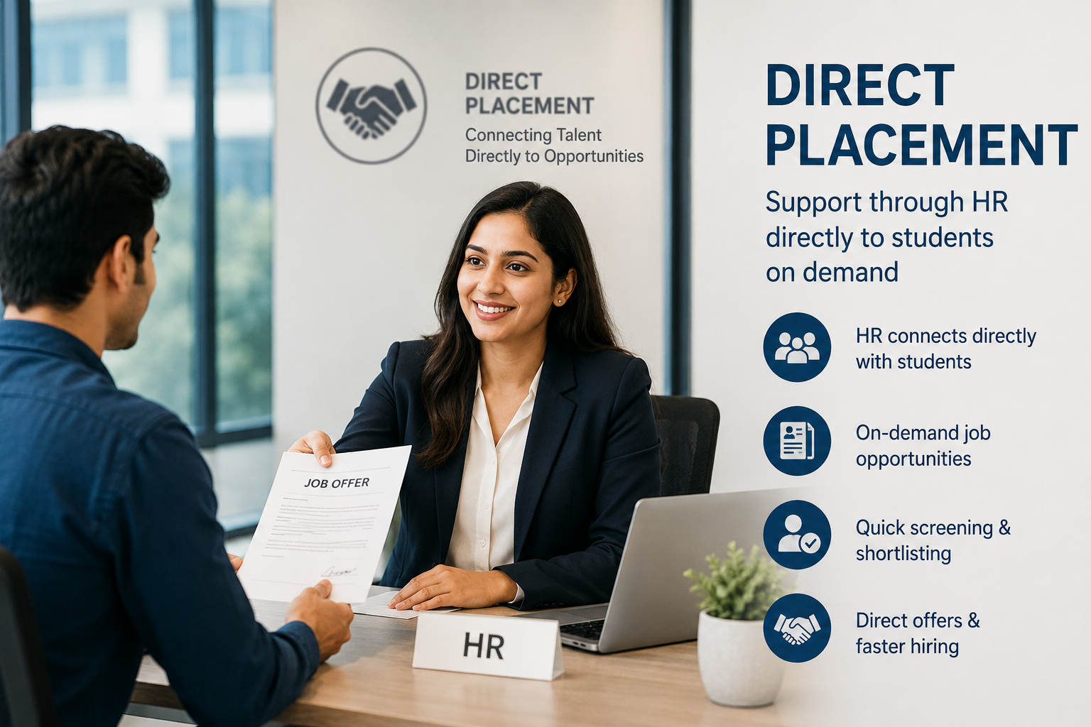Direct job placement interview session